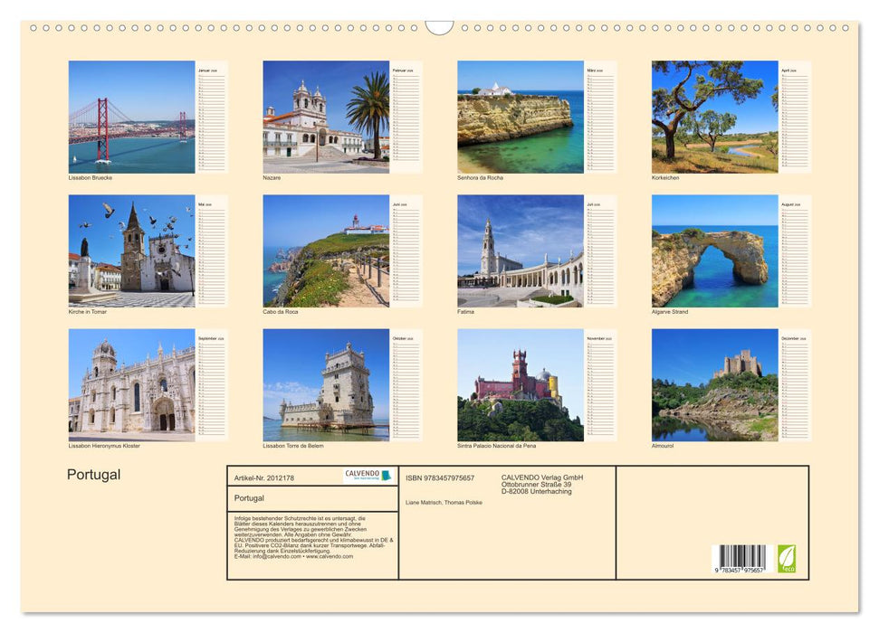 Portugal (CALVENDO Wandkalender 2026)