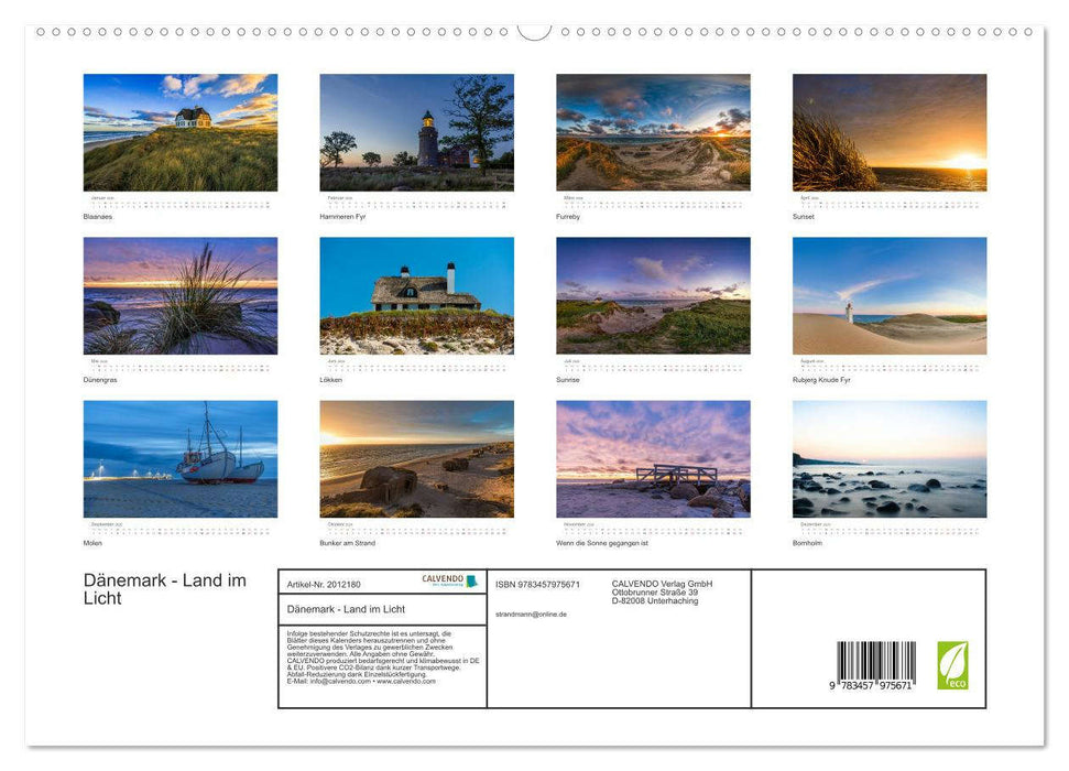 Dänemark - Land im Licht (CALVENDO Premium Wandkalender 2026)