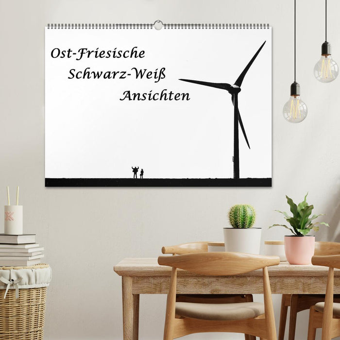 Ost-Friesische Schwarz-Weiß-Ansichten (CALVENDO Wandkalender 2026)