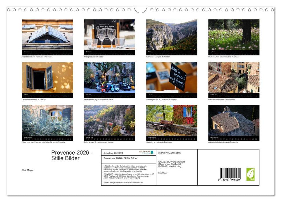 Provence 2026 - Stille Bilder (CALVENDO Wandkalender 2026)