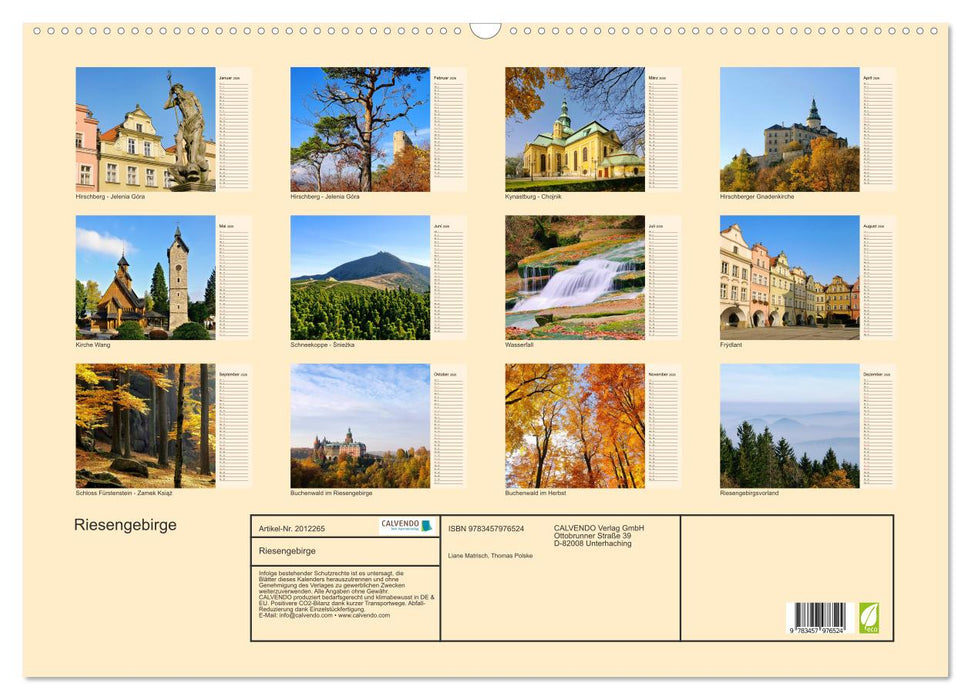 Riesengebirge (CALVENDO Wandkalender 2026)