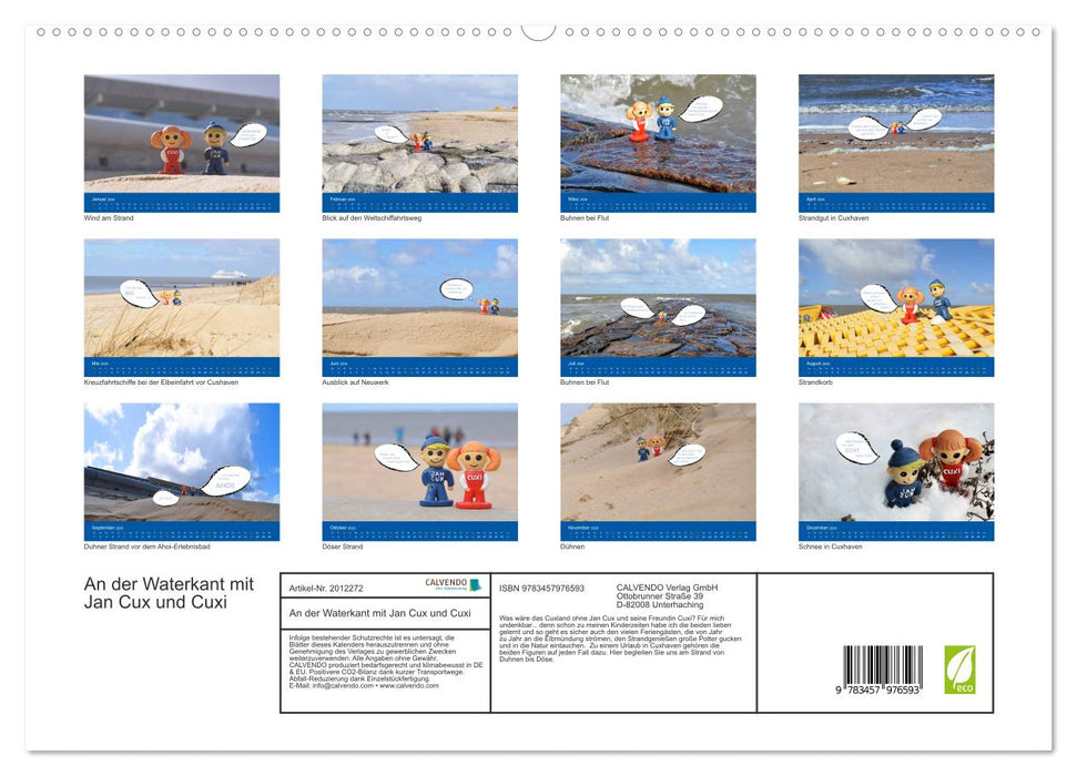 An der Waterkant mit Jan Cux und Cuxi (CALVENDO Premium Wandkalender 2026)