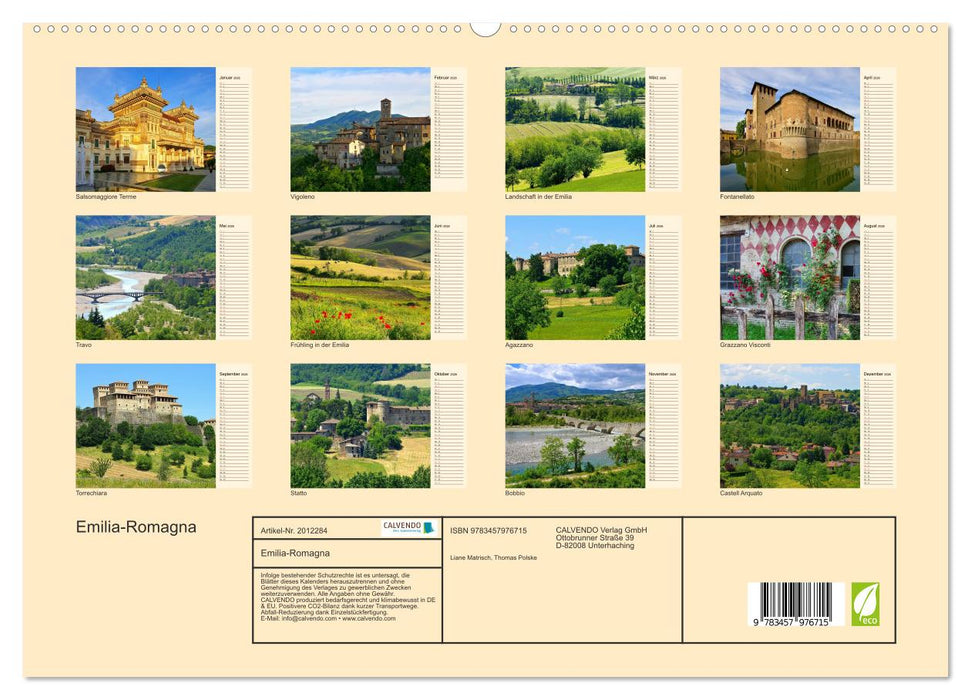 Emilia-Romagna (CALVENDO Premium Wandkalender 2026)