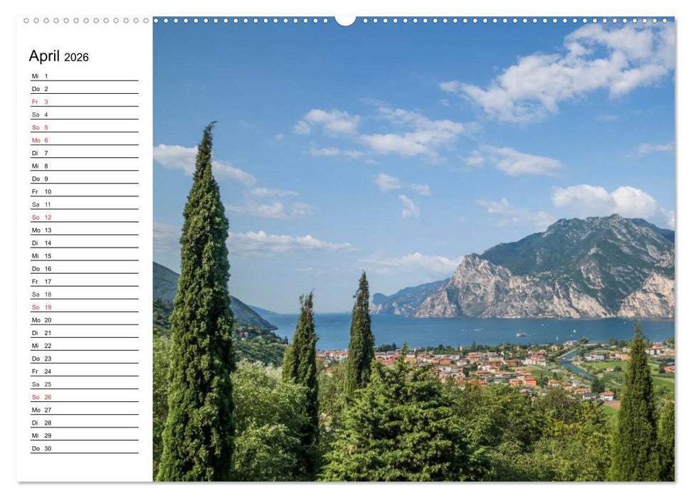 WUNDERBARER GARDASEE Riva del Garda und Torbole (CALVENDO Premium Wandkalender 2026)