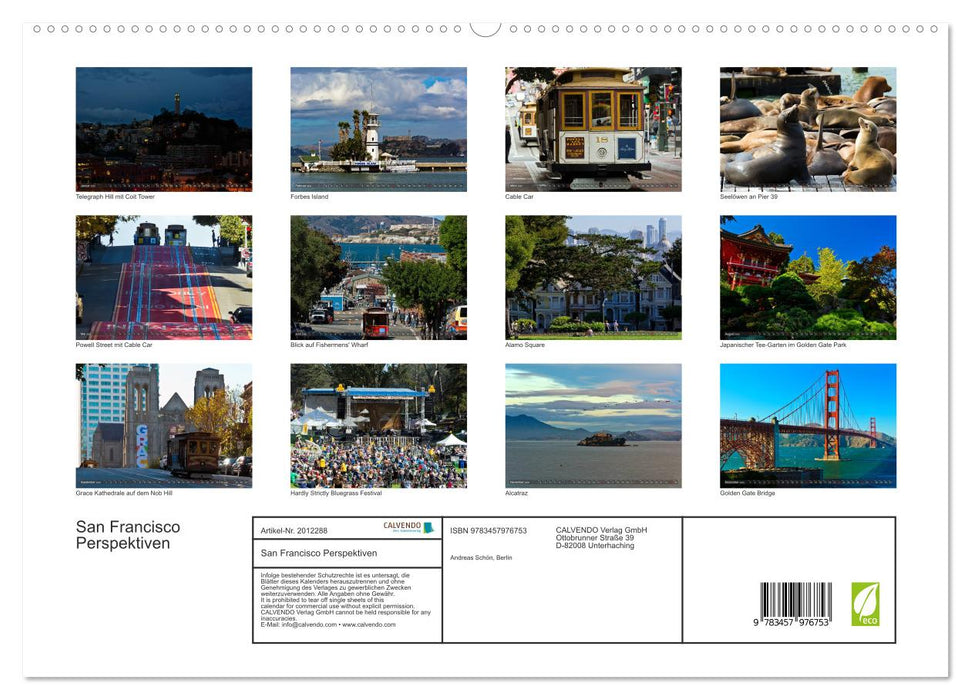 San Francisco Perspektiven (CALVENDO Premium Wandkalender 2026)