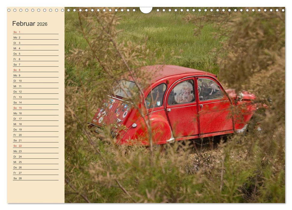 Citroën 2CV - Ente rot (CALVENDO Wandkalender 2026)
