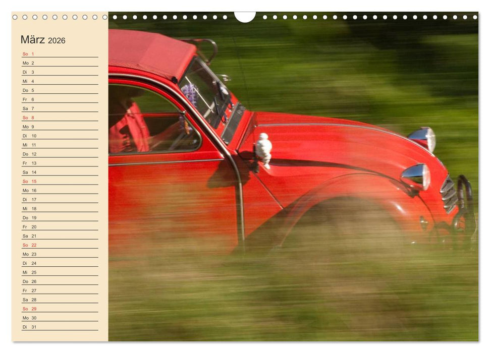 Citroën 2CV - Ente rot (CALVENDO Wandkalender 2026)