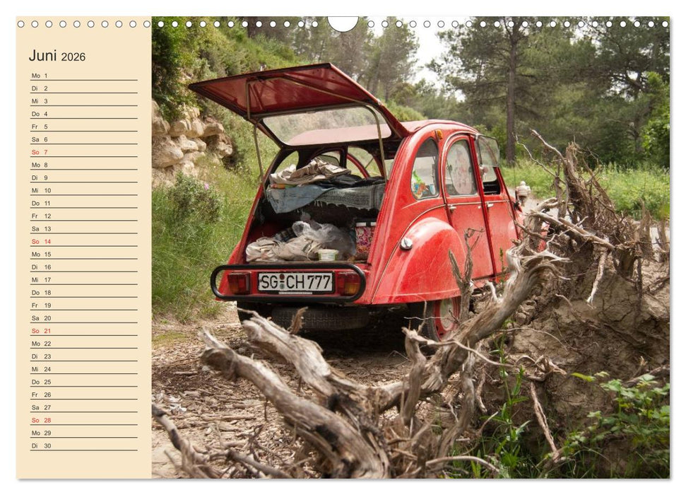 Citroën 2CV - Ente rot (CALVENDO Wandkalender 2026)