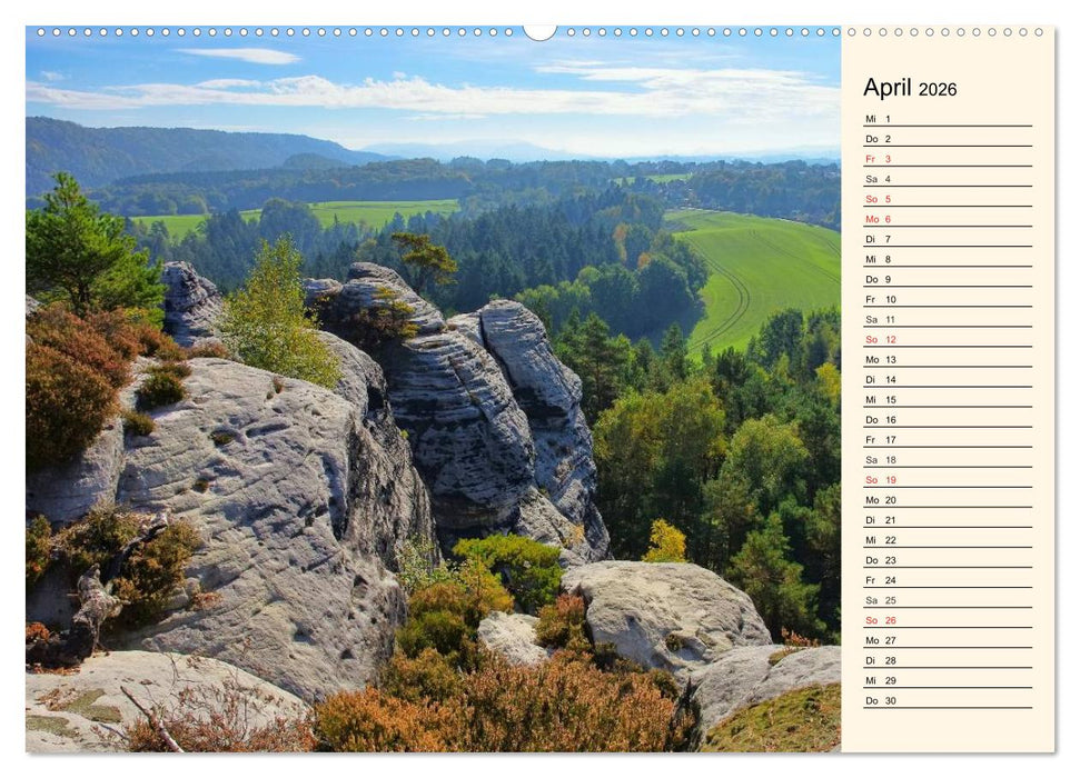 Elbsandsteingebirge (CALVENDO Premium Wandkalender 2026)