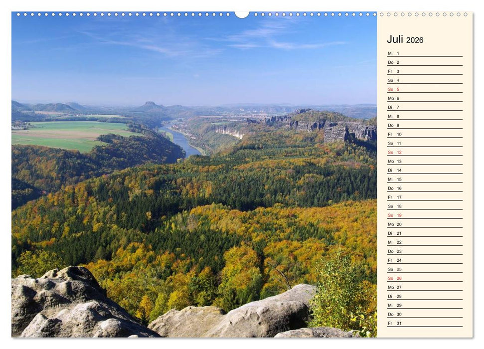 Elbsandsteingebirge (CALVENDO Premium Wandkalender 2026)