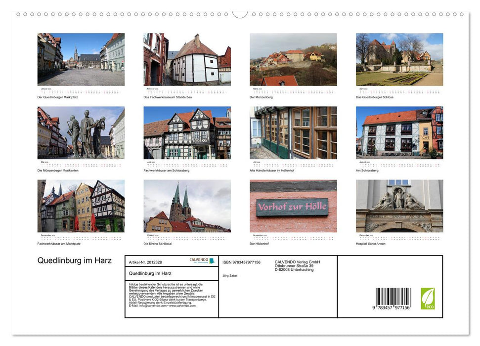 Quedlinburg im Harz (CALVENDO Premium Wandkalender 2026)