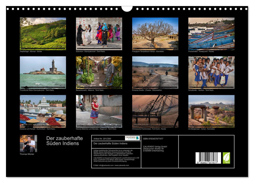 Der zauberhafte Süden Indiens (CALVENDO Wandkalender 2026)