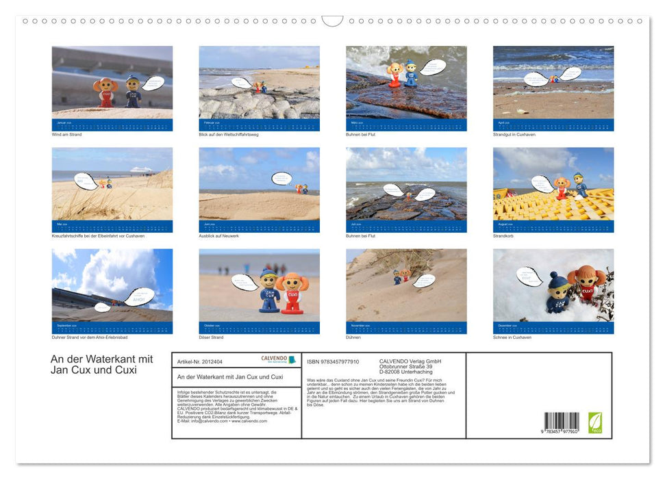 An der Waterkant mit Jan Cux und Cuxi (CALVENDO Wandkalender 2026)
