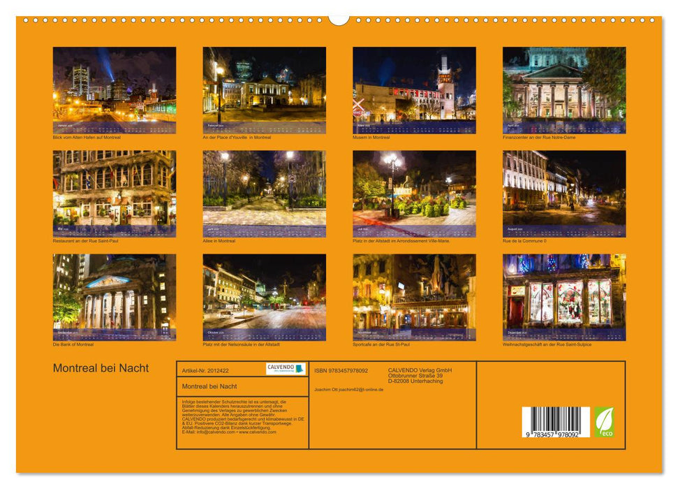 Montreal bei Nacht (CALVENDO Premium Wandkalender 2026)