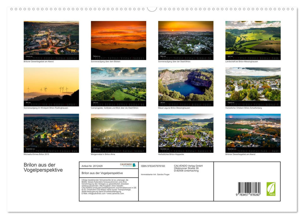 Brilon aus der Vogelperspektive (CALVENDO Premium Wandkalender 2026)