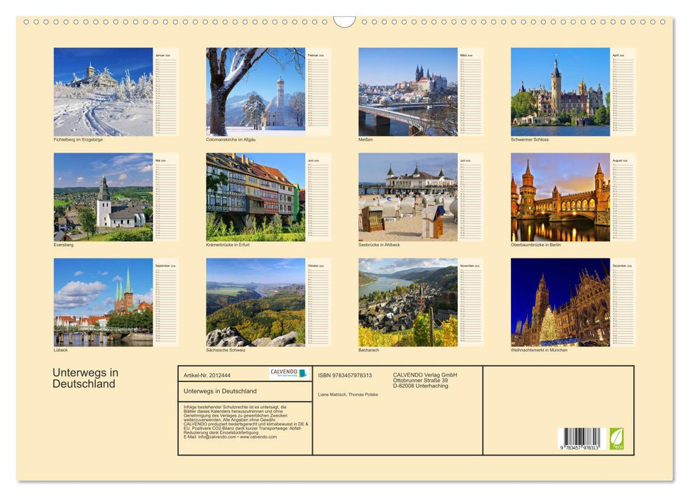 Unterwegs in Deutschland (CALVENDO Wandkalender 2026)