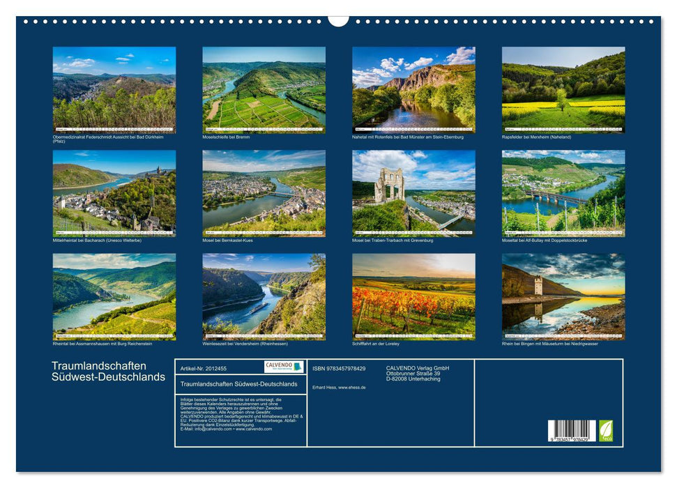 Traumlandschaften Südwest-Deutschlands (CALVENDO Wandkalender 2026)