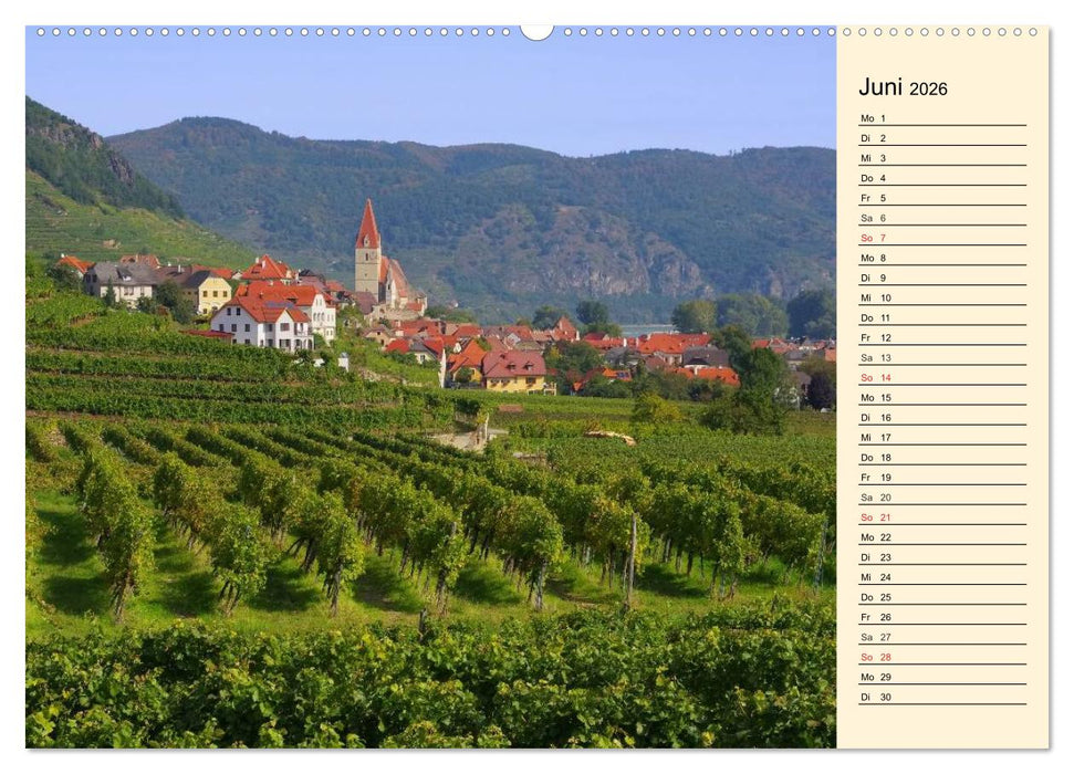 Die Wachau - Bezaubernde Orte an der Donau (CALVENDO Premium Wandkalender 2026)