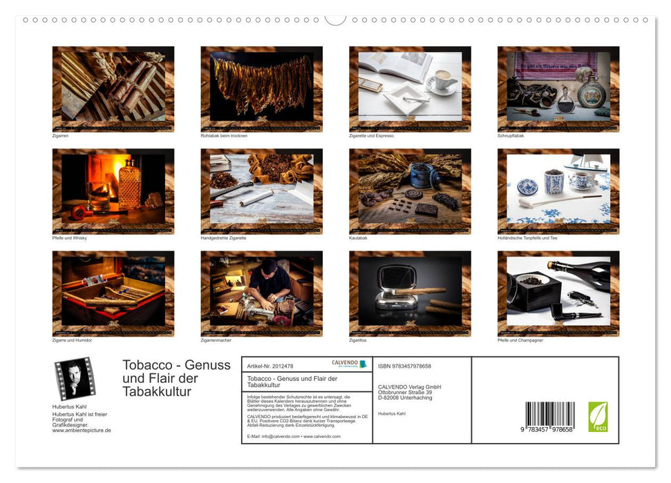 Tobacco - Genuss und Flair der Tabakkultur (CALVENDO Premium Wandkalender 2026)