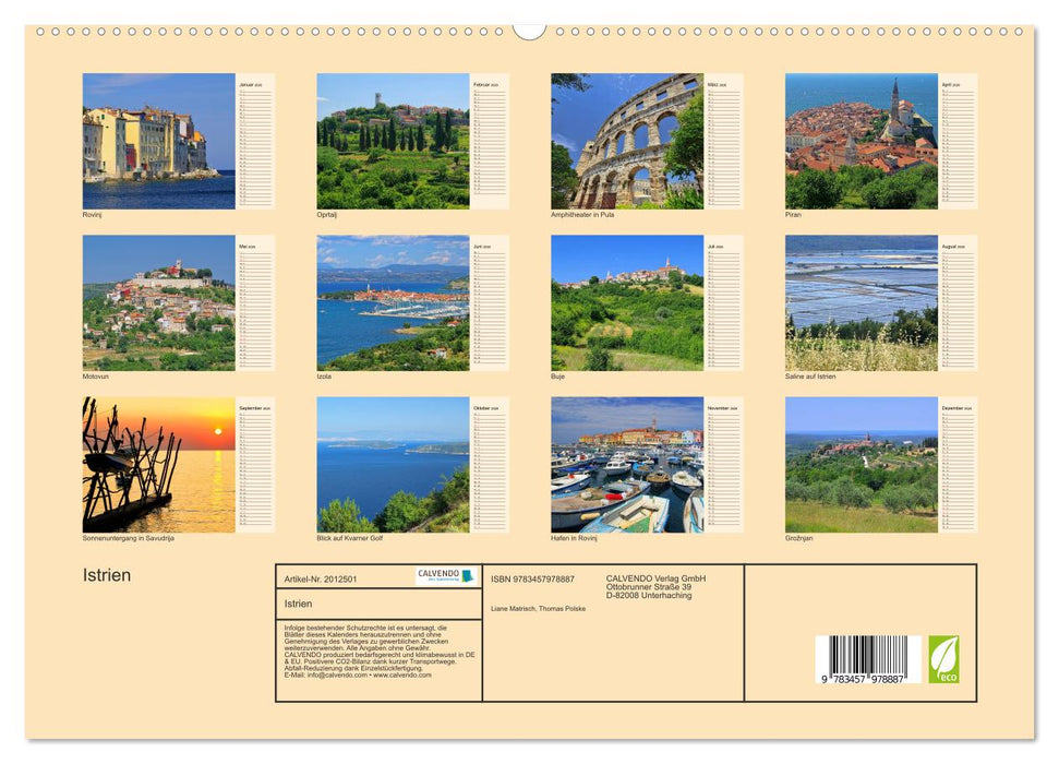 Istrien (CALVENDO Premium Wandkalender 2026)