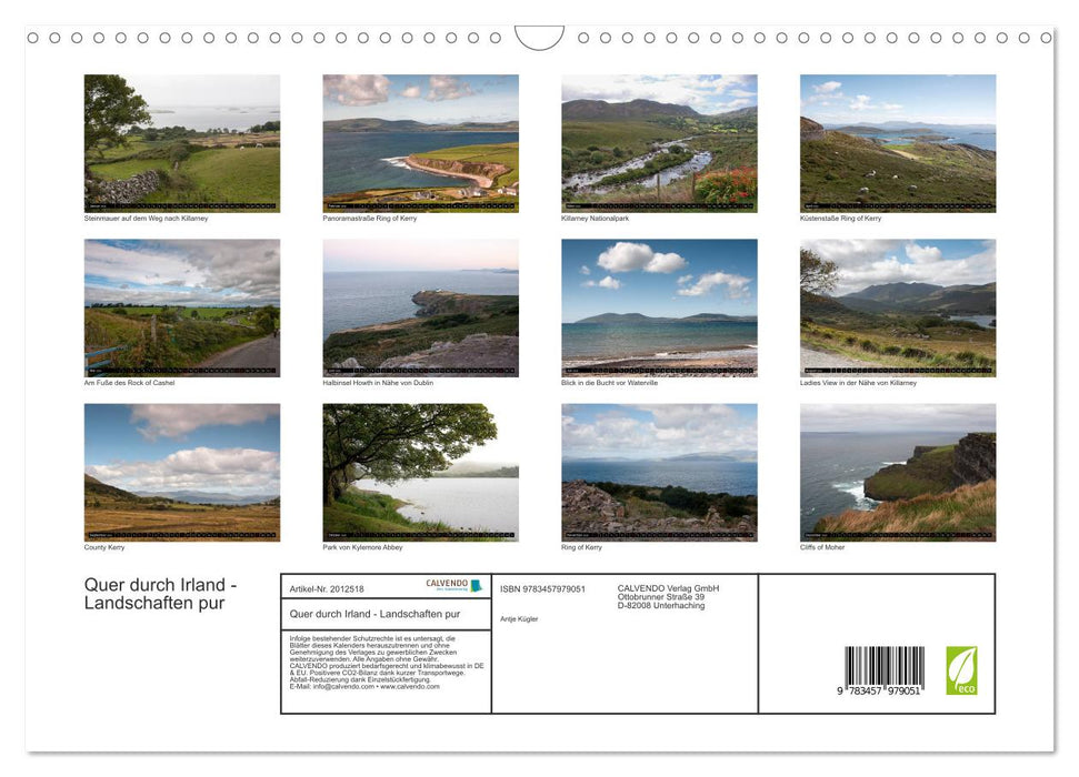 Quer durch Irland - Landschaften pur (CALVENDO Wandkalender 2026)