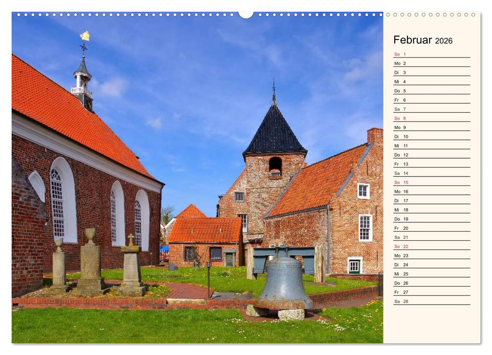 Kirchen in Ostfriesland (CALVENDO Premium Wandkalender 2026)