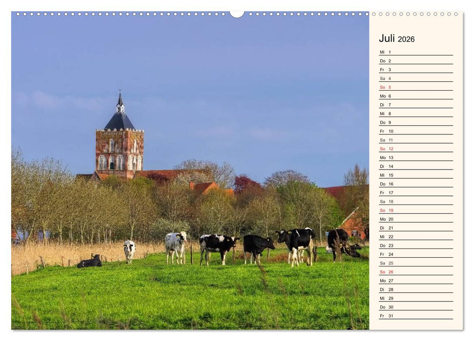 Kirchen in Ostfriesland (CALVENDO Premium Wandkalender 2026)