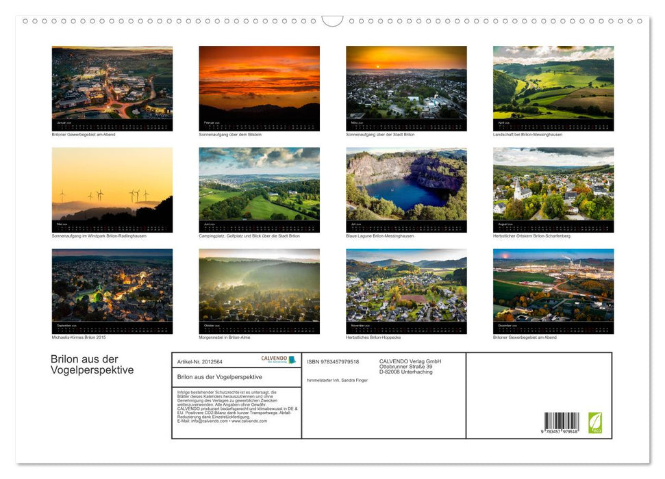 Brilon aus der Vogelperspektive (CALVENDO Wandkalender 2026)
