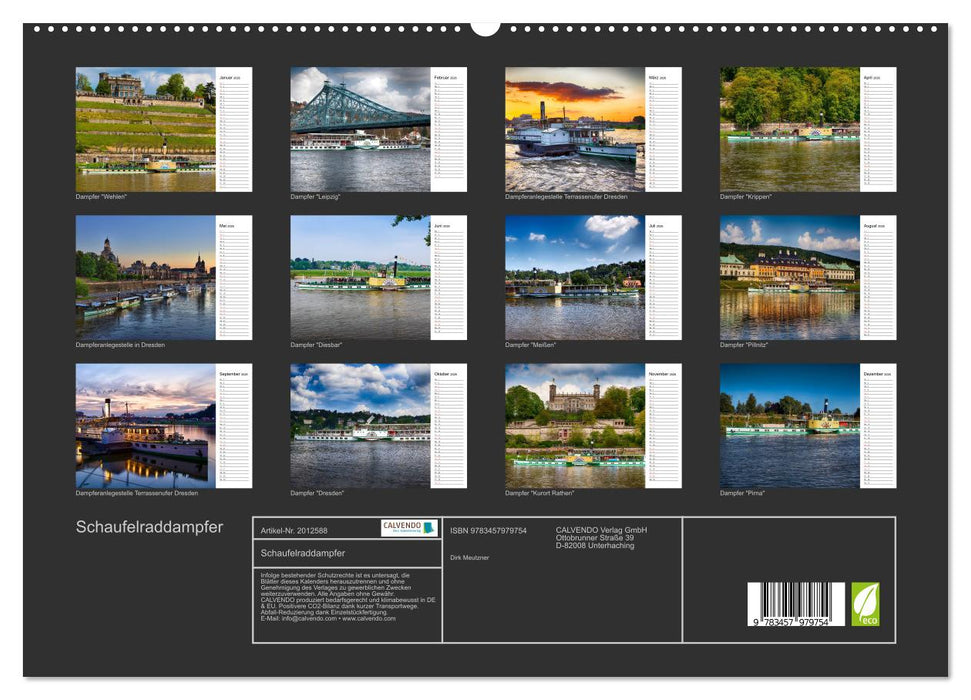 Schaufelraddampfer (CALVENDO Premium Wandkalender 2026)