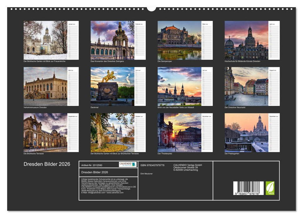 Dresden Bilder 2026 (CALVENDO Premium Wandkalender 2026)