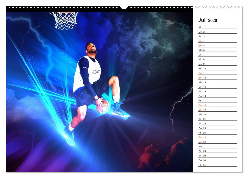 Basketball Fantasiewelten (CALVENDO Premium Wandkalender 2026)