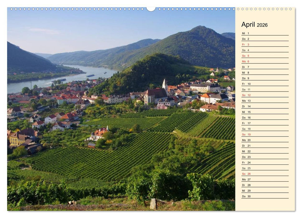 Die Wachau - Bezaubernde Orte an der Donau (CALVENDO Wandkalender 2026)