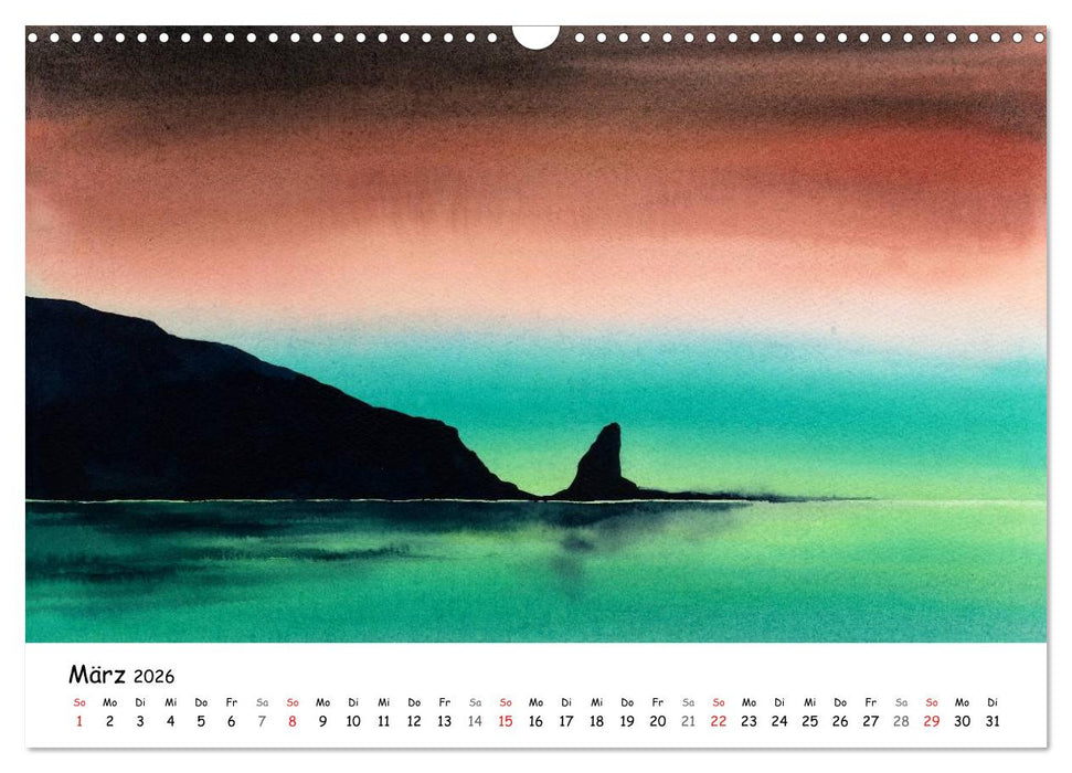 Landschaft in Aquarellfarbe (CALVENDO Wandkalender 2026)