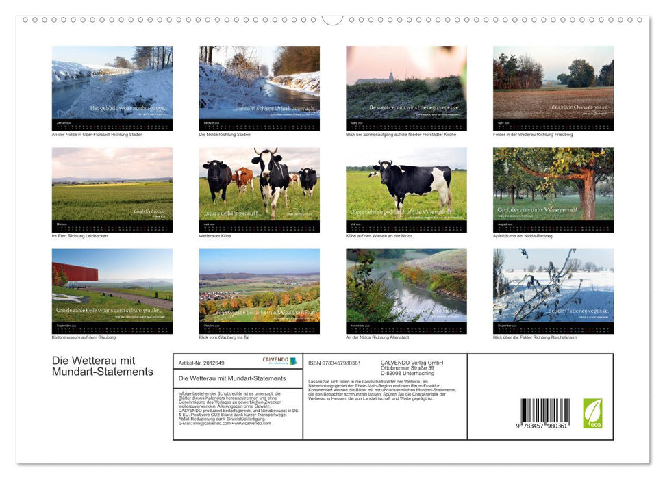 Die Wetterau mit Mundart-Statements (CALVENDO Premium Wandkalender 2026)