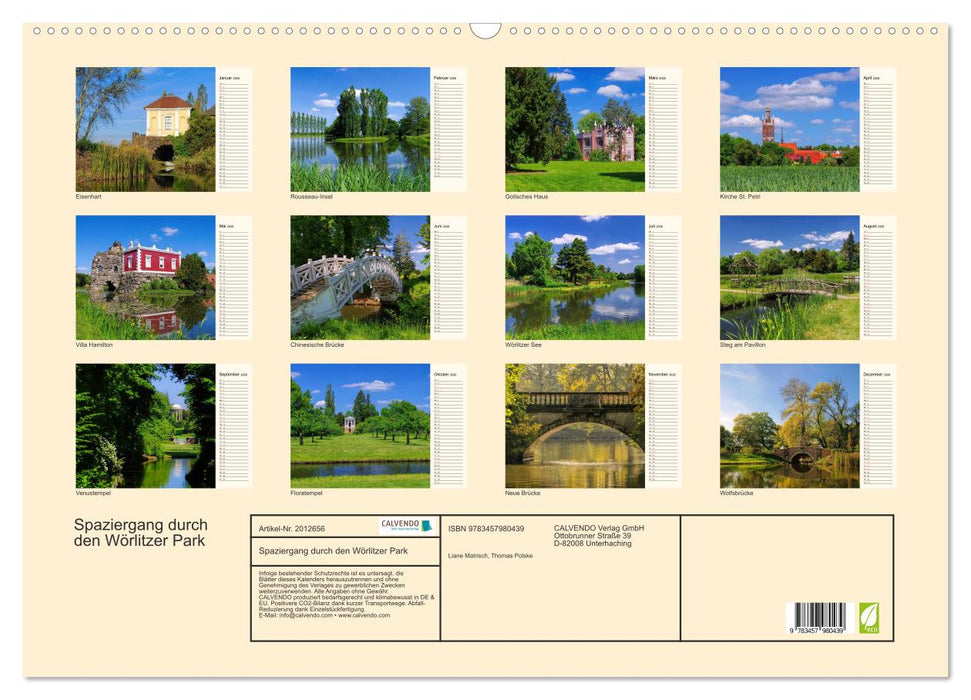 Spaziergang durch den Wörlitzer Park (CALVENDO Wandkalender 2026)
