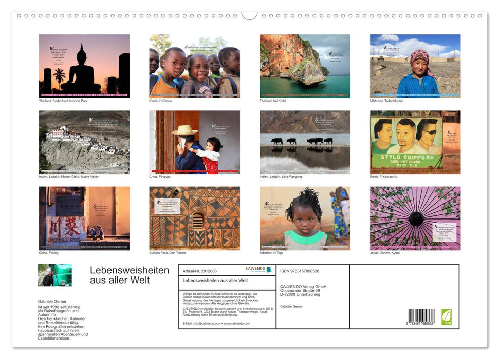 Lebensweisheiten aus aller Welt (CALVENDO Wandkalender 2026)