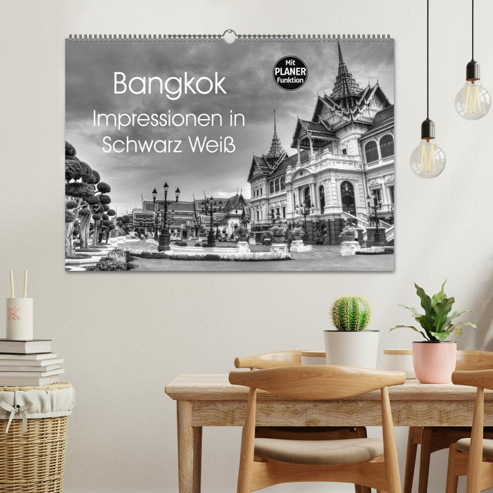 Bangkok Impressionen in Schwarz Weiß (CALVENDO Wandkalender 2026)