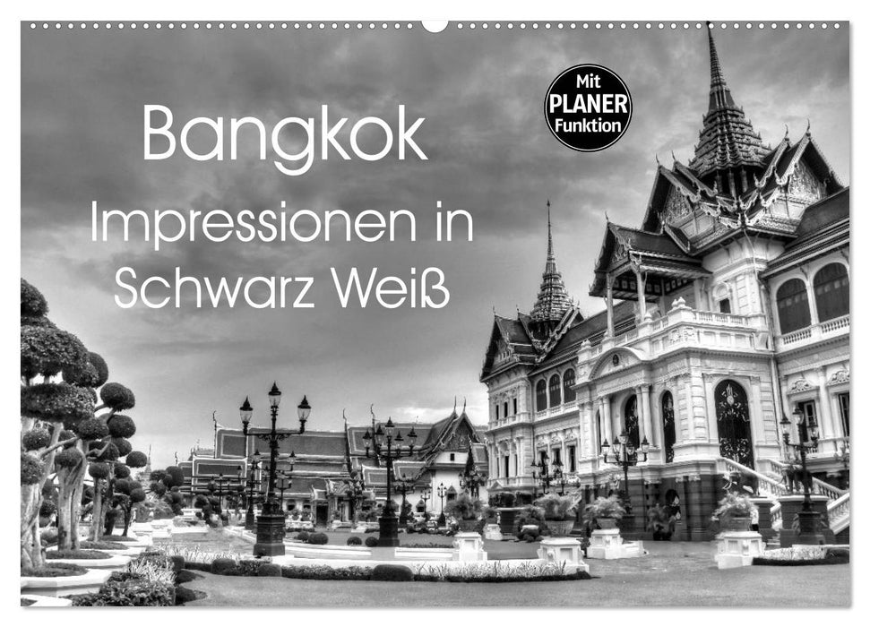 Bangkok Impressionen in Schwarz Weiß (CALVENDO Wandkalender 2026)