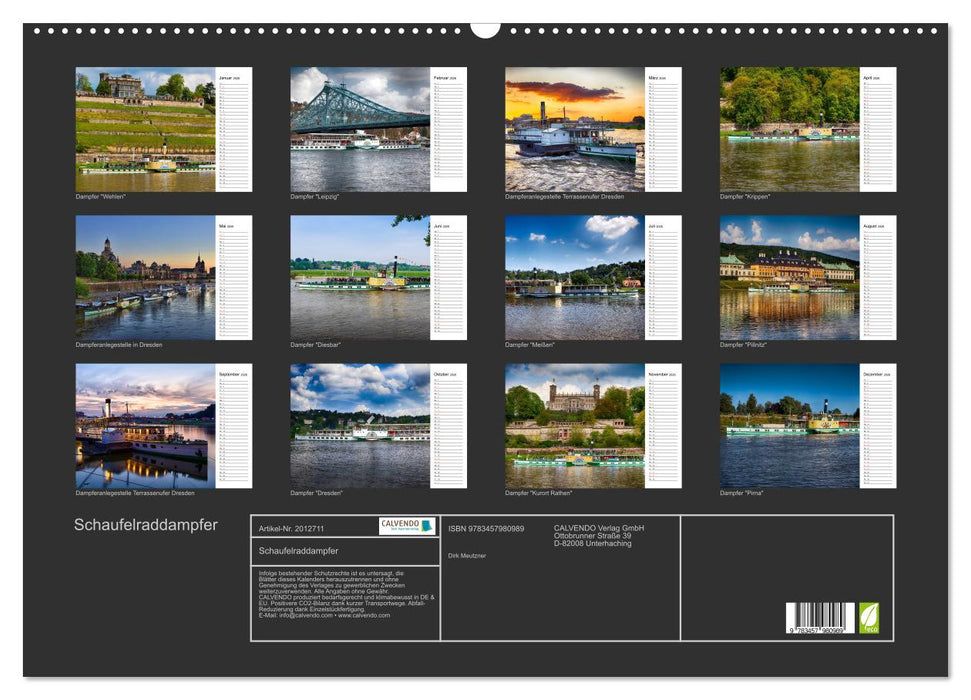 Schaufelraddampfer (CALVENDO Wandkalender 2026)