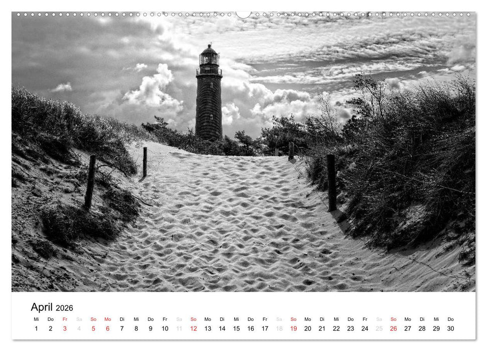 Ostseebad Zingst - Impressionen in Schwarz-Weiß (CALVENDO Wandkalender 2026)