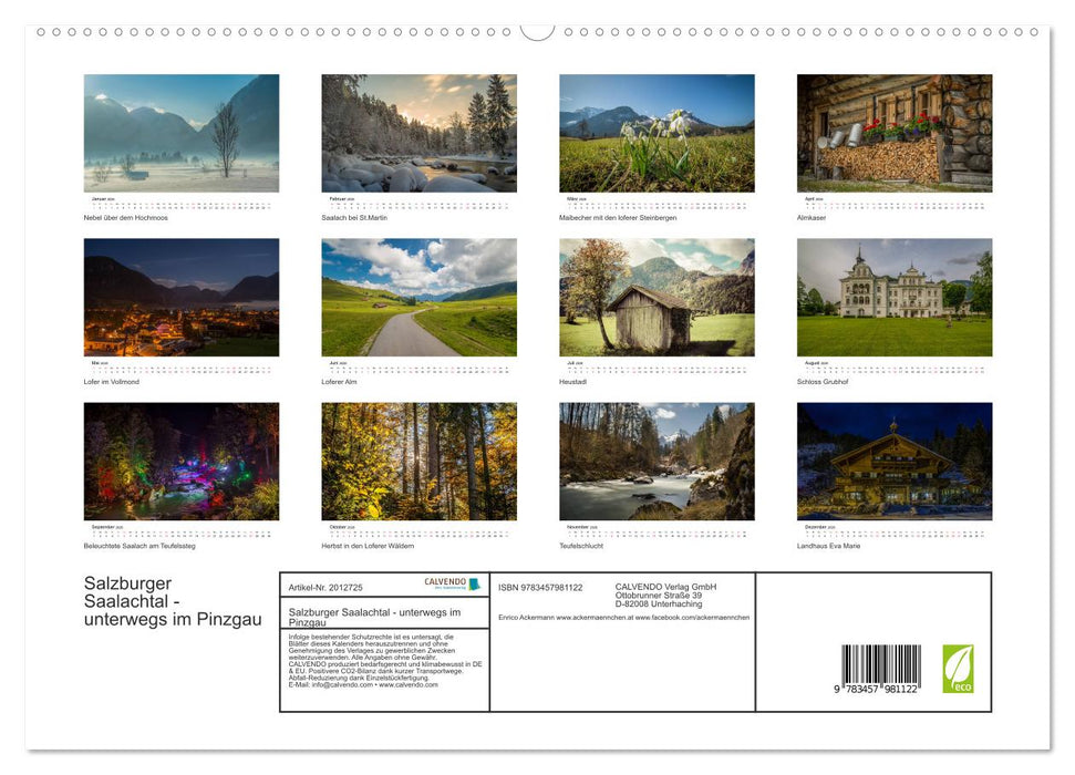 Salzburger Saalachtal - unterwegs im Pinzgau (CALVENDO Premium Wandkalender 2026)