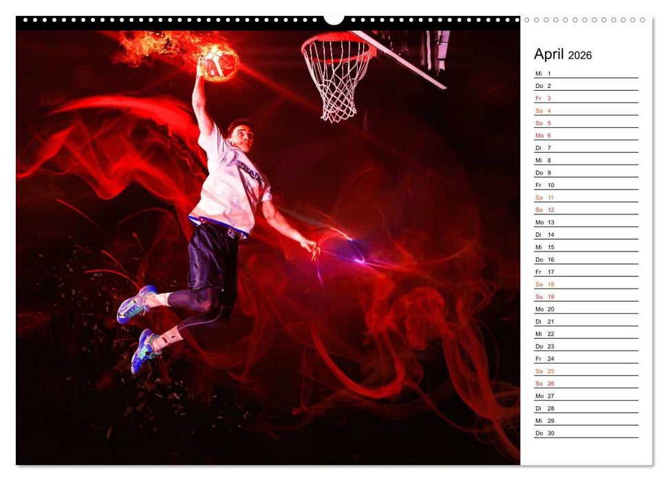 Basketball Fantasiewelten (CALVENDO Wandkalender 2026)