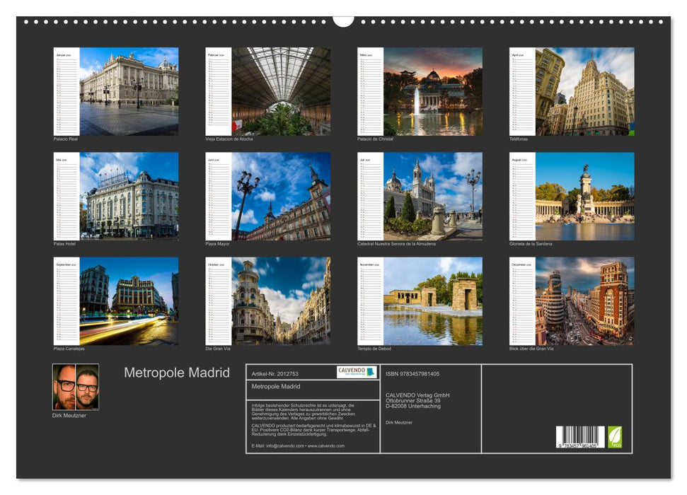 Metropole Madrid (CALVENDO Wandkalender 2026)