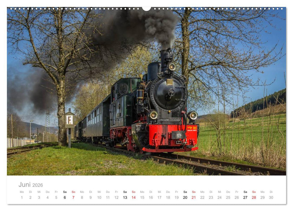 Schmalspurbahn Dampflok Bieberlies (CALVENDO Premium Wandkalender 2026)