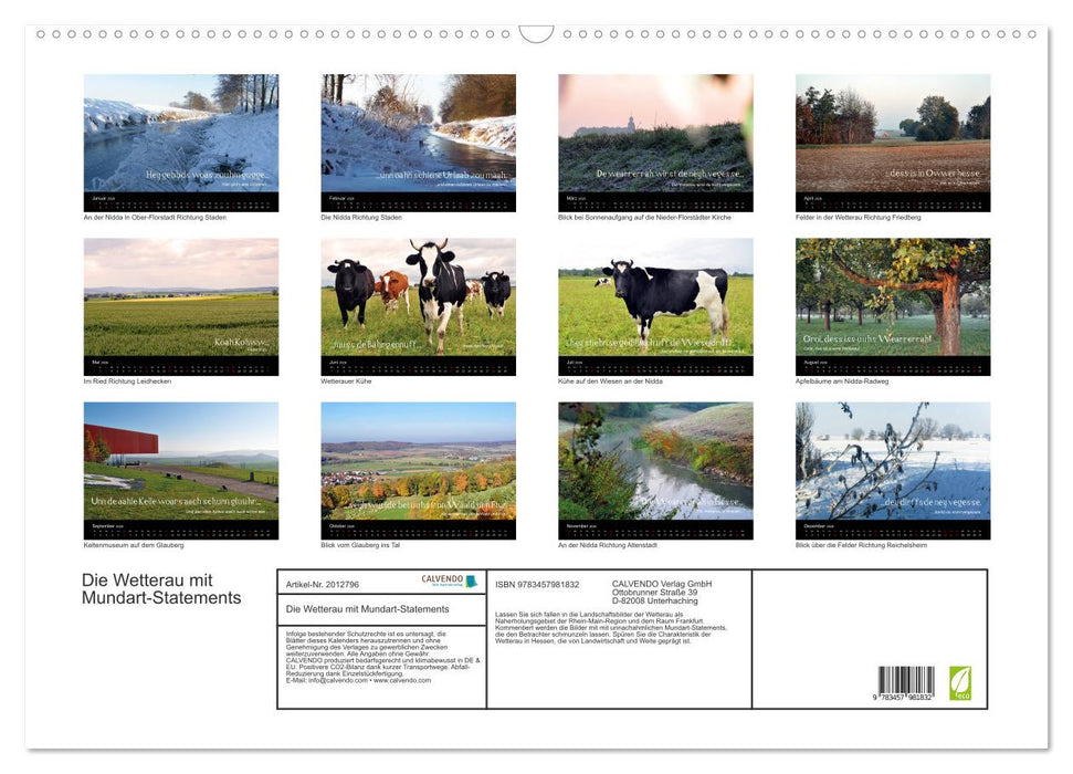Die Wetterau mit Mundart-Statements (CALVENDO Wandkalender 2026)