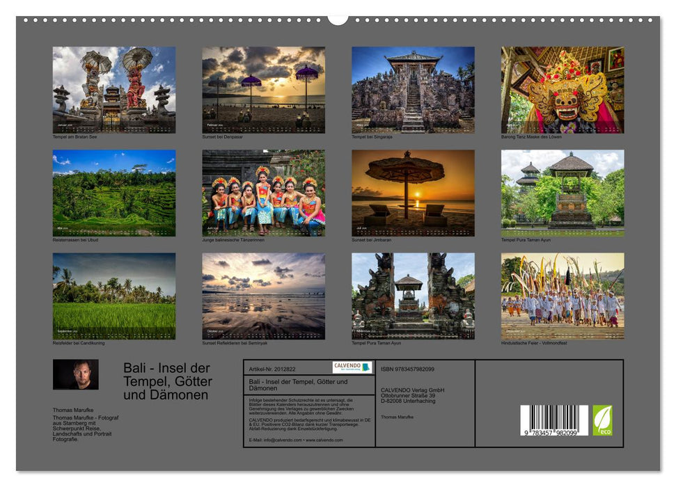 Bali - Insel der Tempel, Götter und Dämonen (CALVENDO Premium Wandkalender 2026)