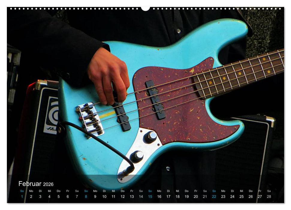 Bassgitarren im Rampenlicht (CALVENDO Wandkalender 2026)