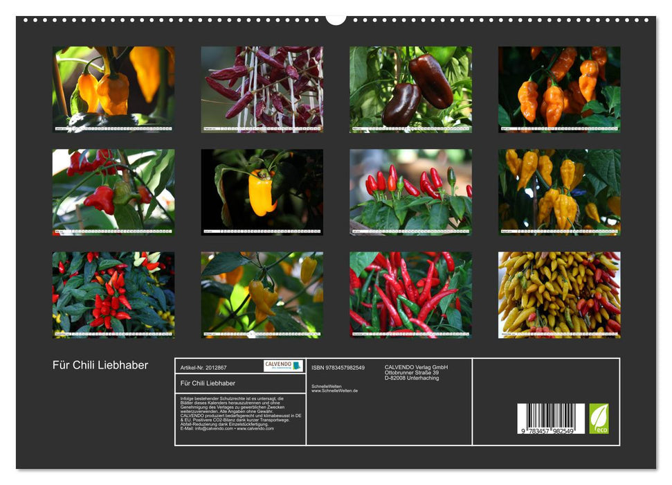 Für Chili Liebhaber (CALVENDO Premium Wandkalender 2026)