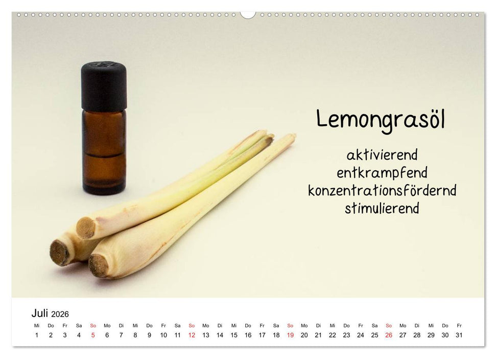 Aromatherapie - Düfte für die Seele (CALVENDO Premium Wandkalender 2026)