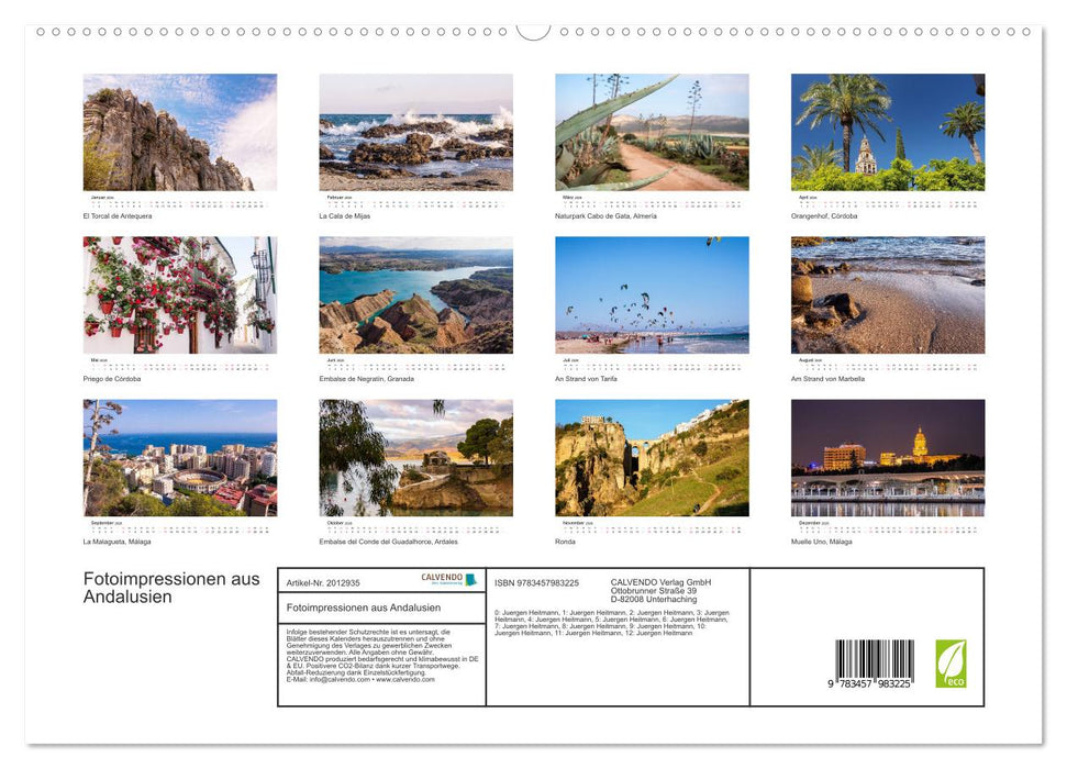 Fotoimpressionen aus Andalusien (CALVENDO Premium Wandkalender 2026)